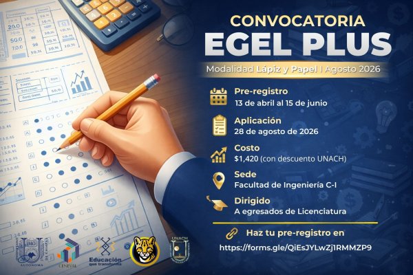 CONVOCATORIA EGEL PLUS- Modalidad Láipiz y Papel Agosto 2026