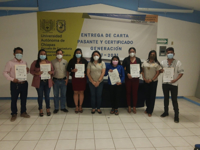 Ceremonia de entrega de Carta Pasante y Certificado Profesional Generación 2017-2021
