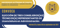 ELECCIÓN DE TRES CONSEJEROS(AS) TÉCNICOS(A) de la Licenciatura en Administración