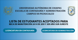 LISTA DE ESTUDIANTES ACEPTADOS EN LA BECA DE MANUTENCIÓN 2019 2DO Y 3ER AÑO