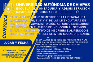 Convocatoria Servicio Social Periodo B 2021